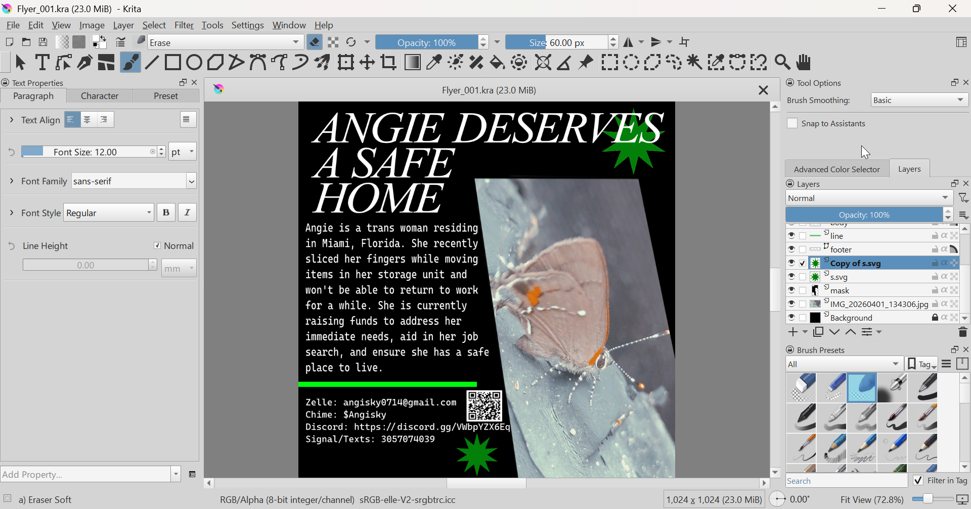 My flyer in Krita